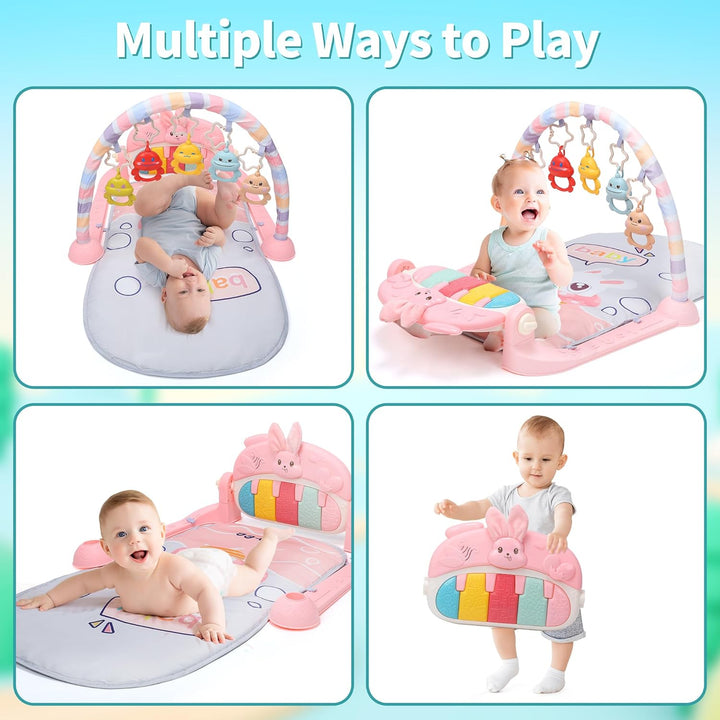 CUTE STONE Spielbogen Baby, Klavier Spieldecke baby mit Musik & Lichtern, Spielmatte mit Spielbogen