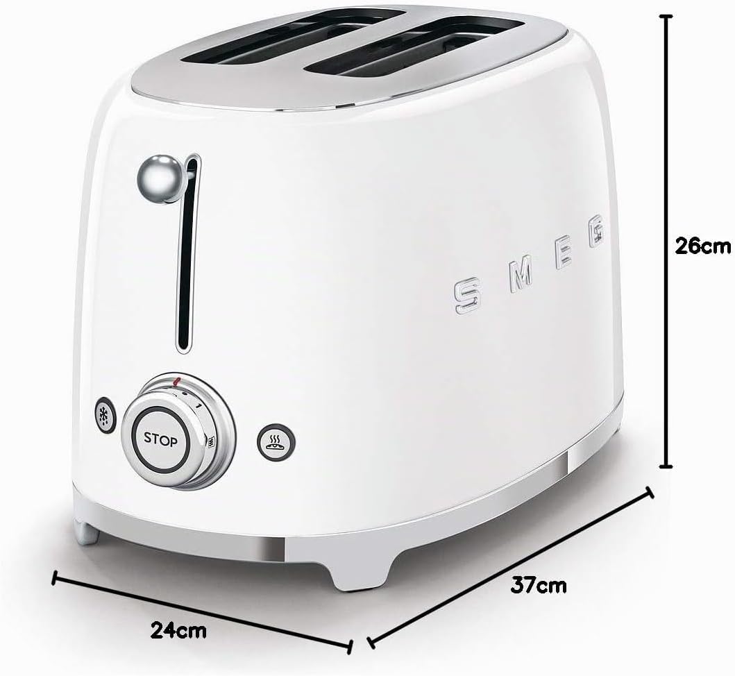 Smeg Toaster TSF01WHEU weiss, Kunststoff, 1 Liter