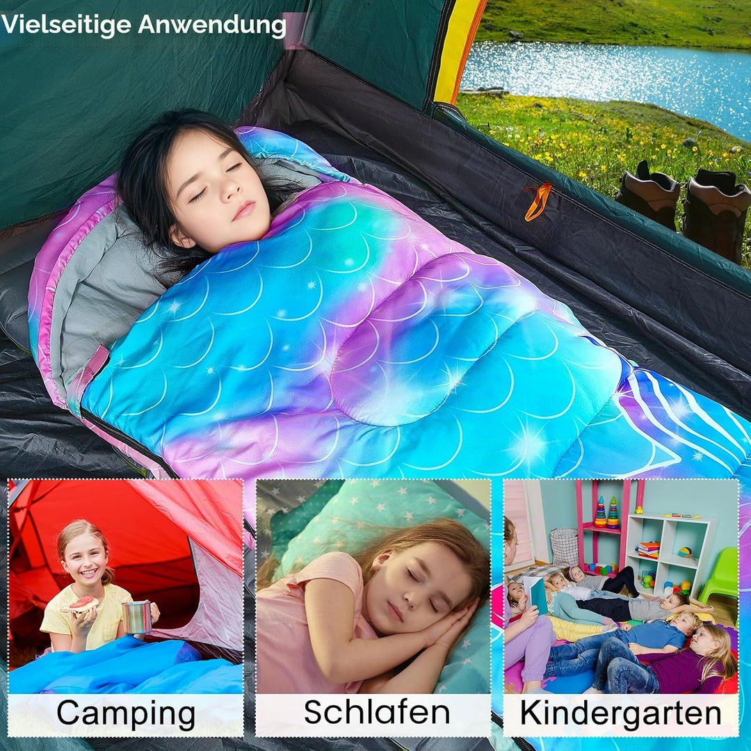 MHJY Shlafsack Camping für Jungen und Mädchen, Schlafsack Kinder ideal für Outdoor Camping Wandern B
