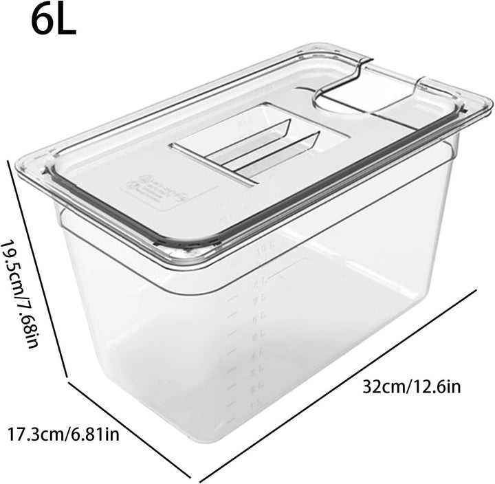 Sous-Vide-Behälter, transparente Tauchkochbox mit luftdichtem Deckel, hitzebeständiger Wassertank fü