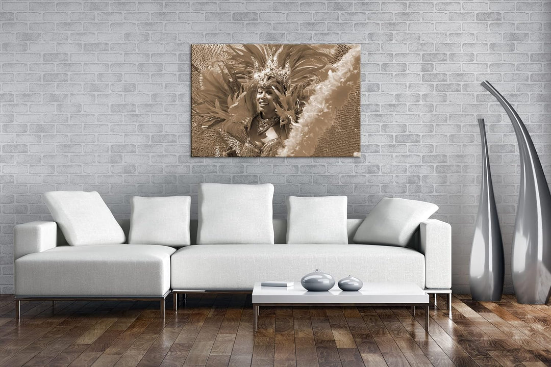 deyoli Karneval Parade in Rio Format: 120x80 Effekt: Sepia als Leinwandbild, Motiv fertig gerahmt au