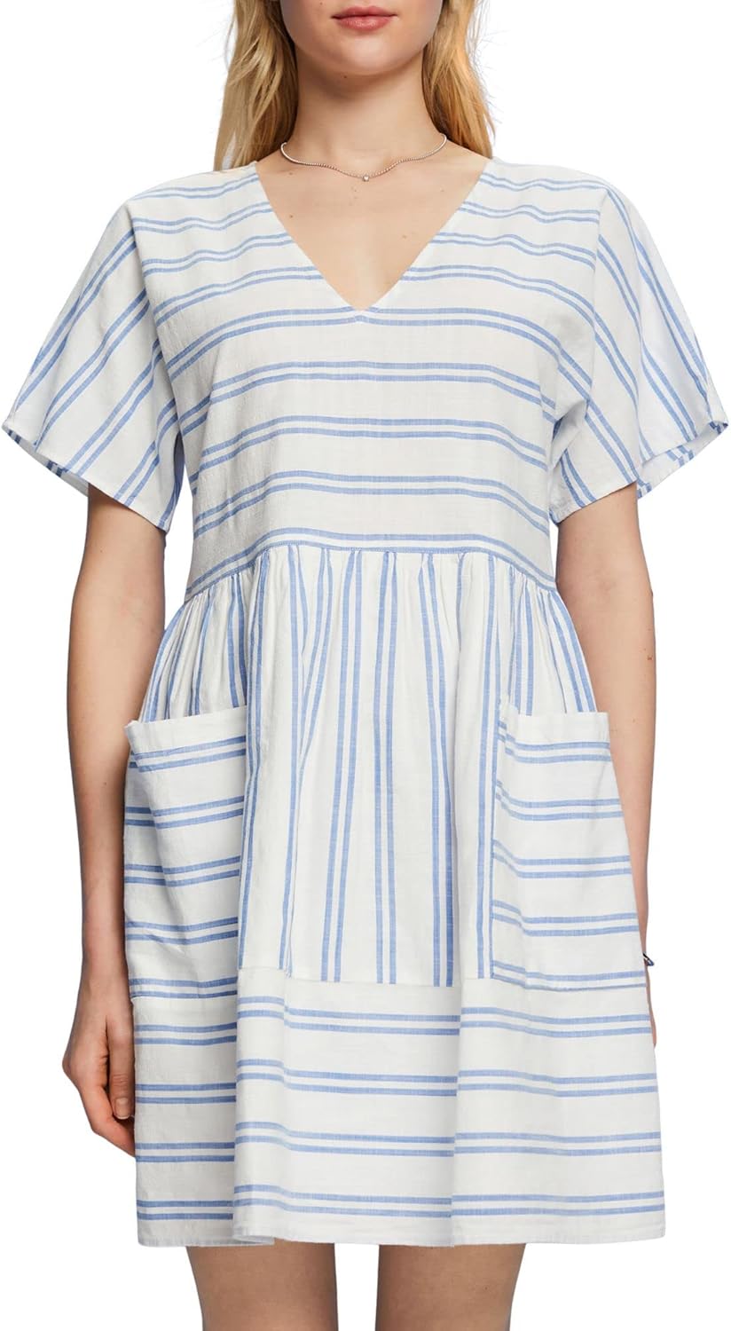 edc by Esprit Gestreiftes Minikleid, 100 % Baumwolle