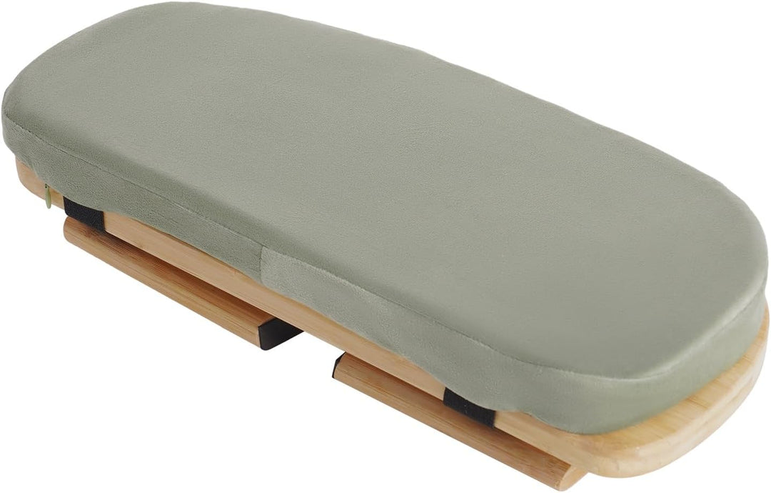 Meditationshocker, Klappbare Meditationsbank aus Bambus, 5° Neigung, Samt-Kissen, ergonomisch, faltb