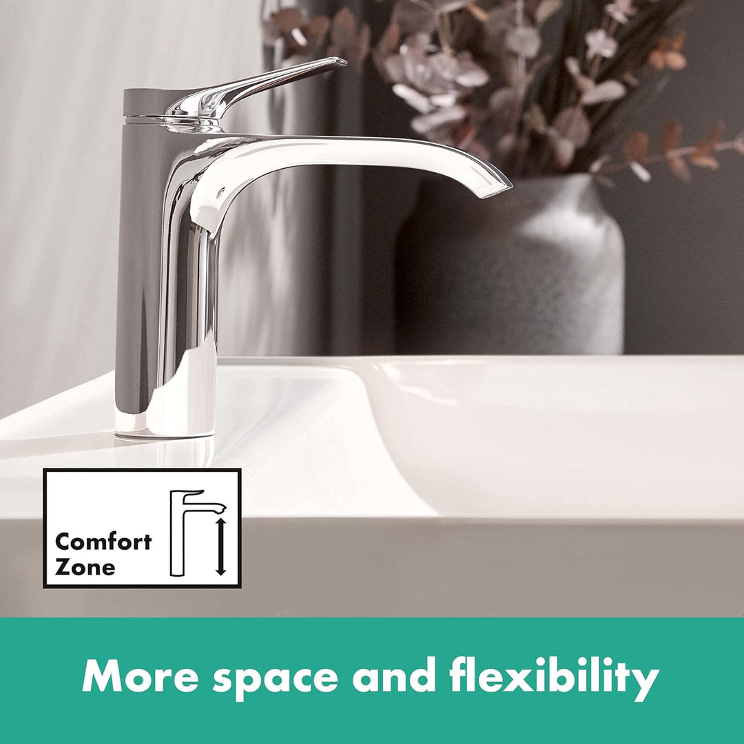 hansgrohe Vivenis - Waschtischarmatur ohne Ablauf, energiesparend (CoolStart), Wasserhahn Bad mit Au
