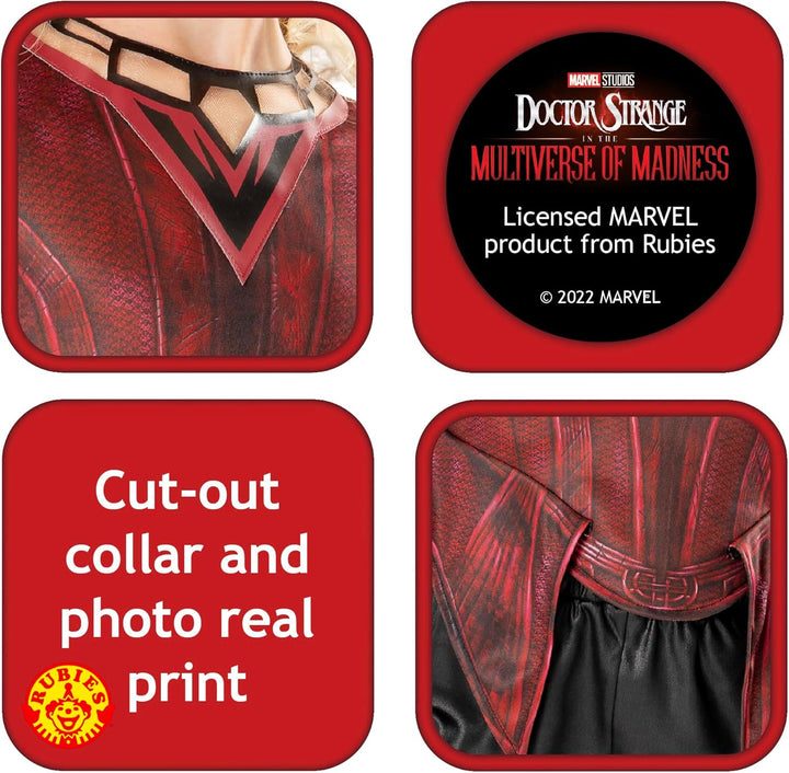 Rubies Offizielles Marvel Dr. Strange in the Multiverse of Madness Scarlett Hexe Deluxe Kinderkostüm