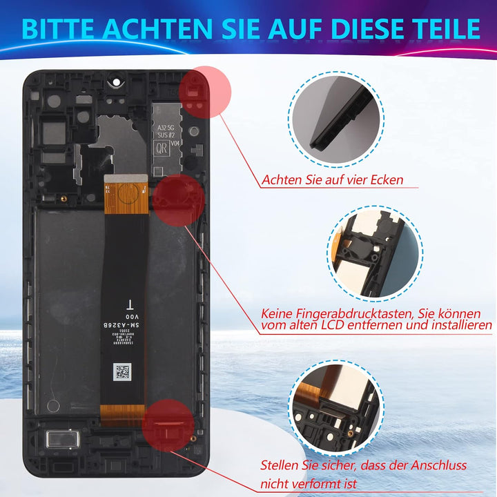 RongZy Display für Samsung Galaxy A32 5G A326 SM-A326B LCD Bildschirmersatz Digitizer Touchscreen Mo