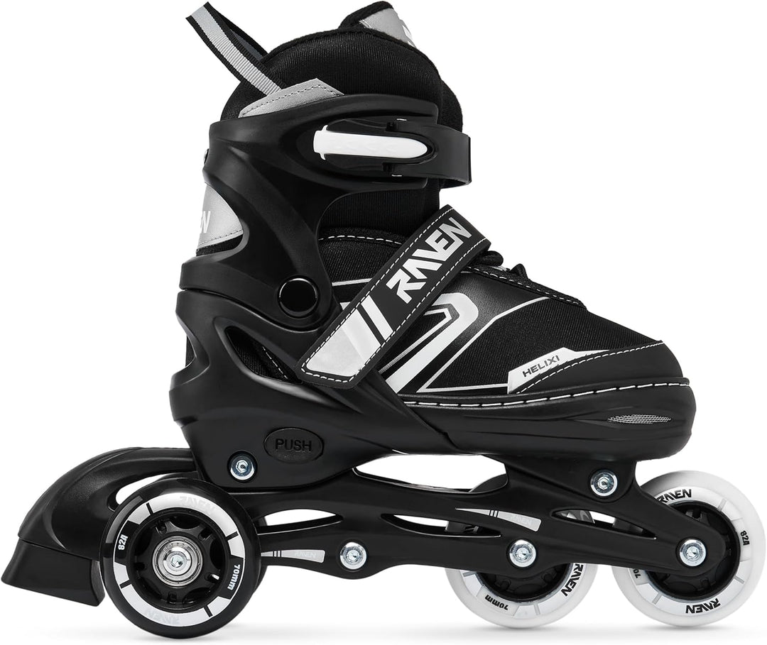 RAVEN Verstellbare 3in1 Inlineskates-Rollschuhe-Triskates Helixi Black/Mint 34-37 (21cm-23,5cm) Heli