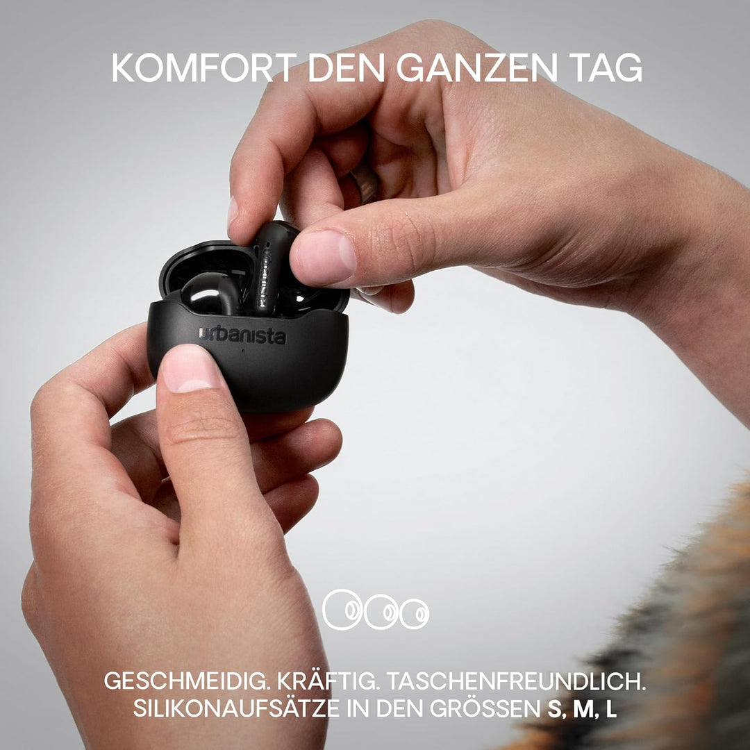 Urbanista Kabellose Bluetooth Kopfhörer In Ear, Noise Cancelling InEar und Multipoint-Verbindung, 32