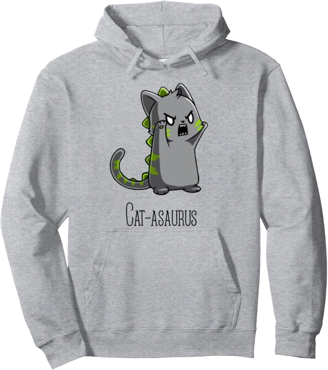Catasaurus Kitten Kitty Dinosaur T-Rex Dino Funny Cat Lovers Pullover Hoodie