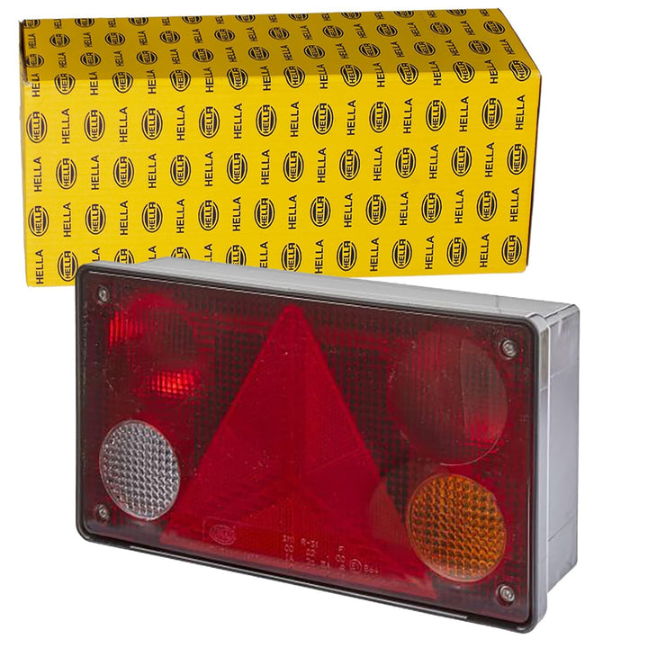 HELLA - Heckleuchte - Glühlampe - Anbau/geschraubt - Lichtscheibenfarbe: mehrfarbig - Stecker: Flach
