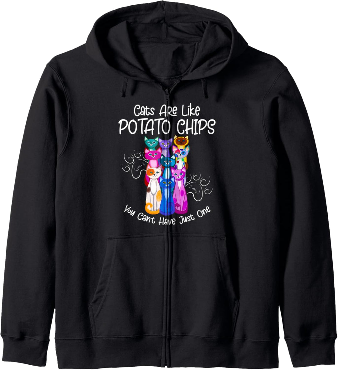 Katzen wie Kartoffelchips - man kann nicht nur eine haben Kapuzenjacke