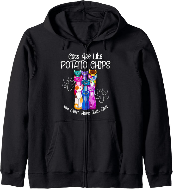 Katzen wie Kartoffelchips - man kann nicht nur eine haben Kapuzenjacke