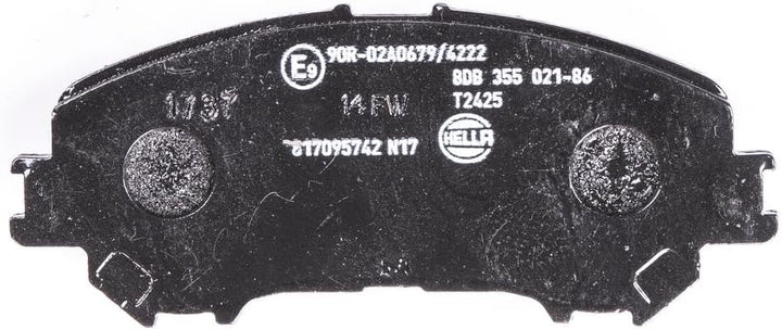 HELLA PAGID 8DB 355 021-861 Bremsbelagsatz - T2425 - Dicke/Stärke: 16.7mm - mit akustischer Verschle