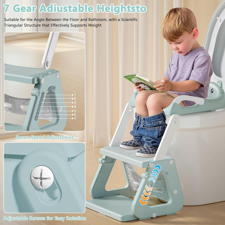 Toilettensitz Kinder mit Treppe, Toilettensitz Kinder, Toilettenaufsatz für Kinder ab 2 Jahre, WC Si