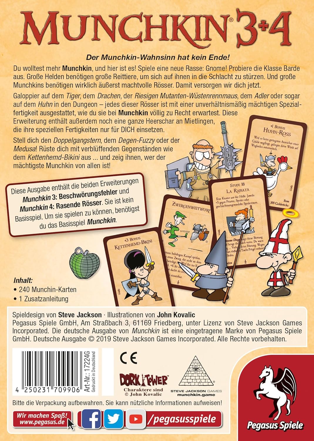 Pegasus Spiele 17224G - Munchkin 3+4 Single, Single