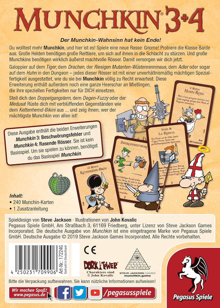 Pegasus Spiele 17224G - Munchkin 3+4 Single, Single