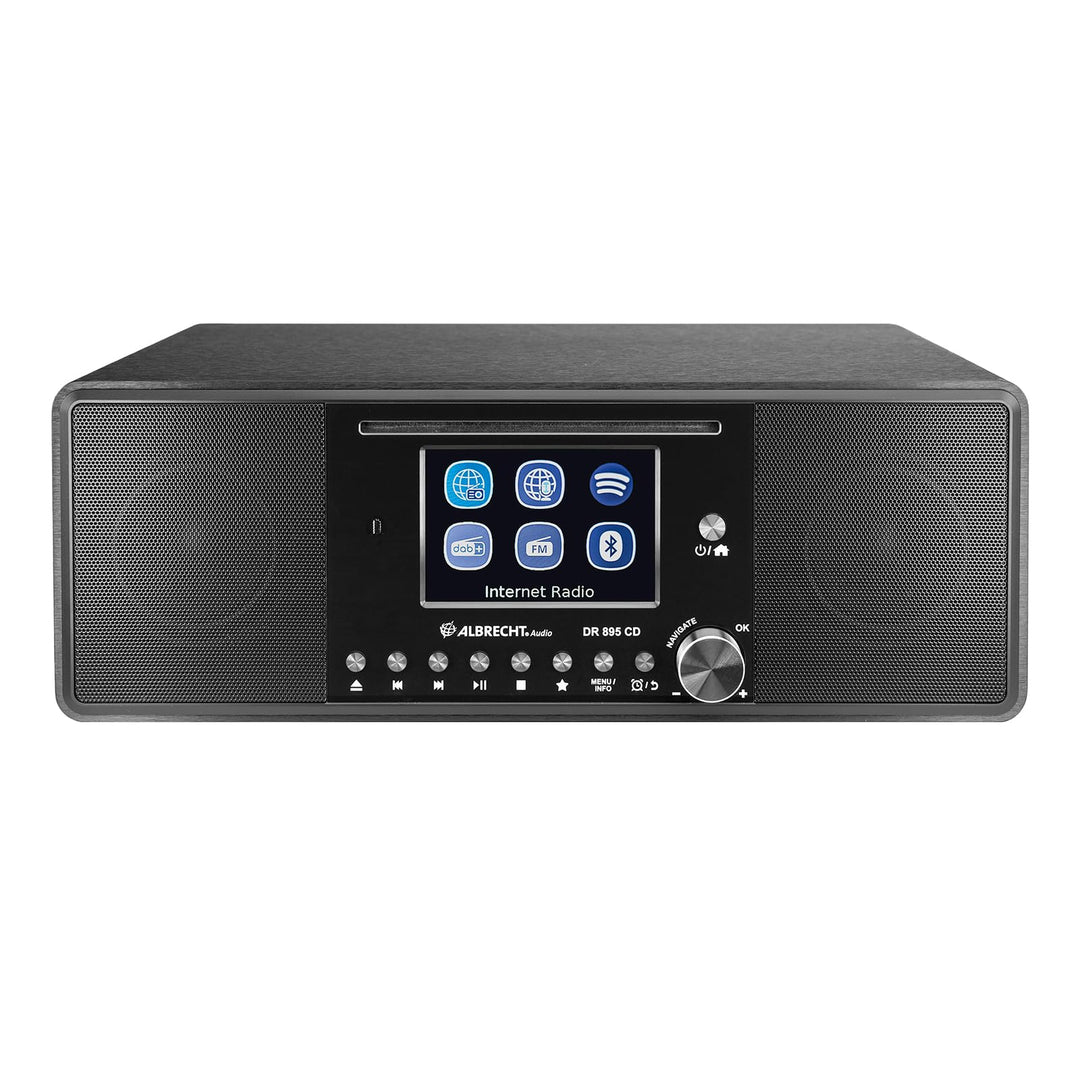 Albrecht DR 895 CD Kompaktanlage, DAB+/UKW/Internet/CD, 27895, Schwarz, mit 4" Farbdisplay, Stereo M