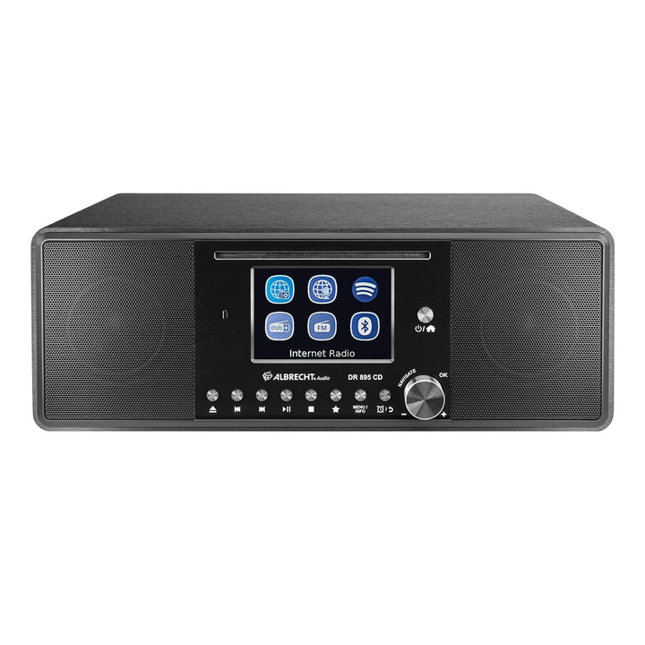 Albrecht DR 895 CD Kompaktanlage, DAB+/UKW/Internet/CD, 27895, Schwarz, mit 4" Farbdisplay, Stereo M