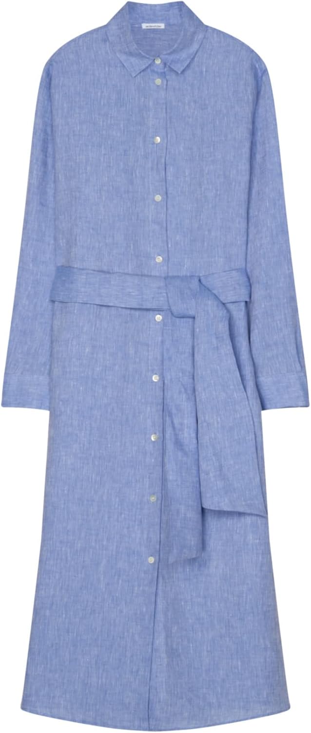 Seidensticker Damen Kleid - Midi Kleid - Blusenkleid - Hemdblusenkragen - Langarm - 100% Viskose 42