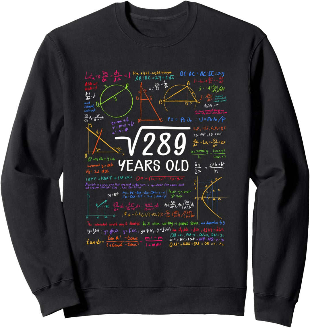 Geburtstag Mädchen Jungen Quadratwurzel 289 = 17. Sweatshirt