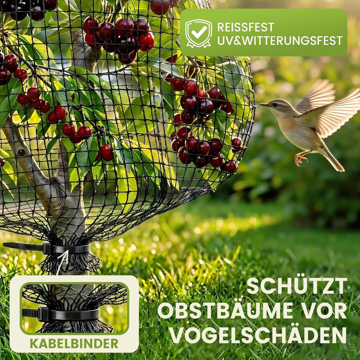 Teichnetz Feinmaschig 4×10m Vogelschutznetz Inkl. U-nägel &amp; Kabelbinder | Witterungs- &amp; UV-beständig