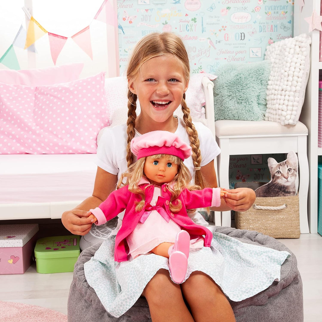Bayer Design 94635AA Funktionspuppe, Charlene Interactive mit Haaren und Schlafaugen, spricht und si