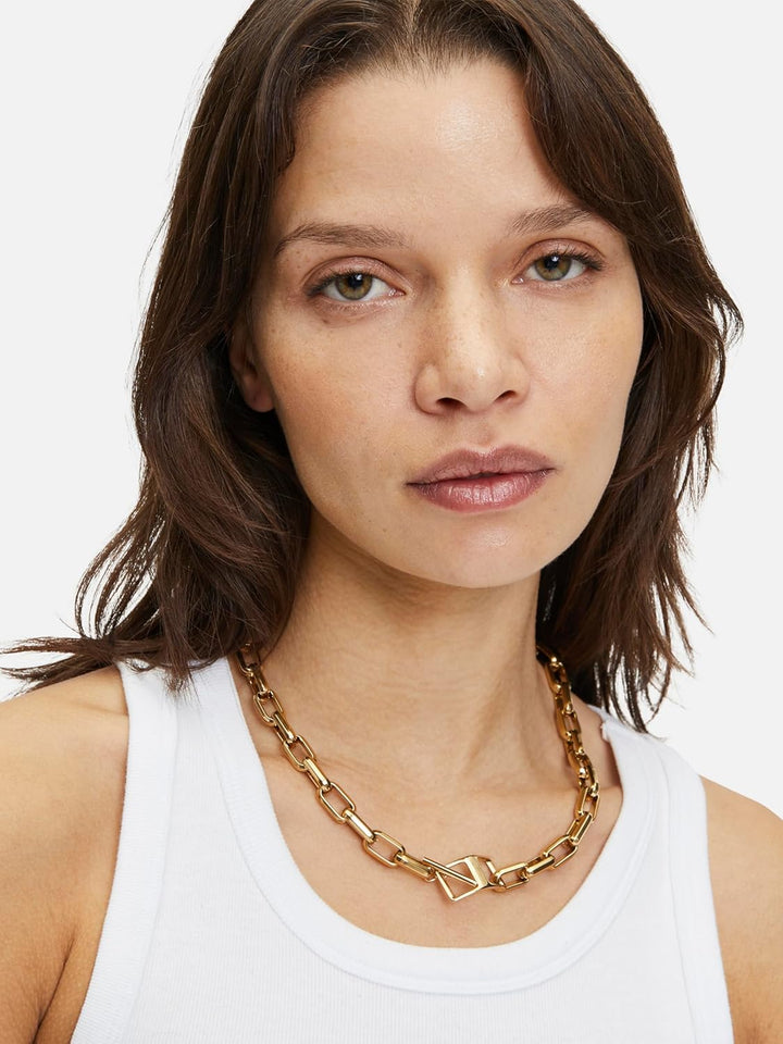 LIEBESKIND Berlin Halskette LJ-1086-N-50 Silber Gold Basic Link, Gold Basic Link