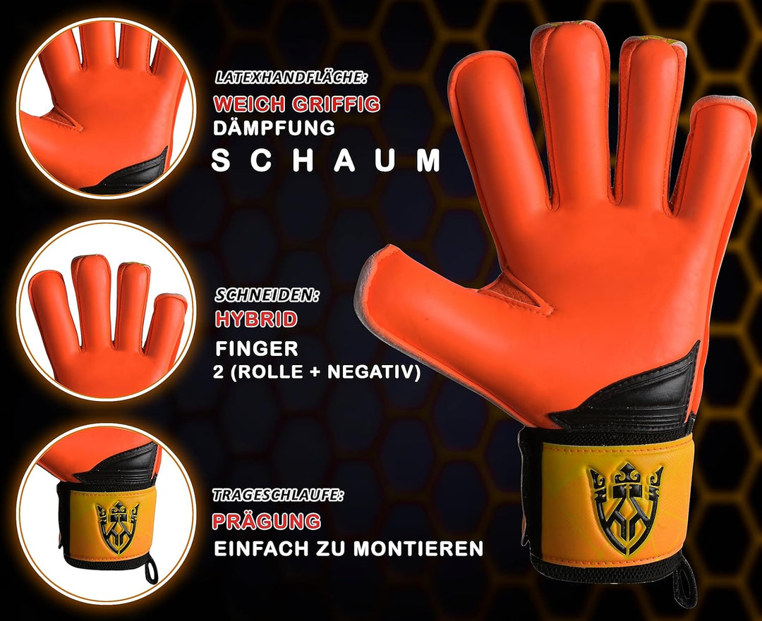 Keeperking Torwarthandschuhe Erwachsene Kinder Jugend mit und ohne Fingerschutz Fussballhandschuhe a