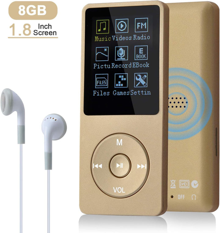 COVVY 8GB Tragbare MP3 Musik Player, Support bis zu 64GB SD Speicherkarte, Lossless Sound HiFi MP3 P