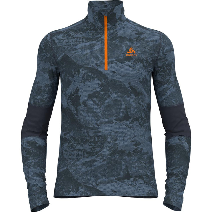 Odlo Herren Bl Top Turtle Neck L/S Half Zip Whistler Eco Langarmshirt XL Folkstone Gray-india Ink, X