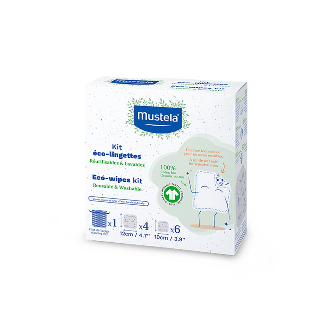 Mustela Wiederverwendbare GOTS-Wickeltücher aus 100% Baumwolle, Körper und Make-up, Baby und ganze F