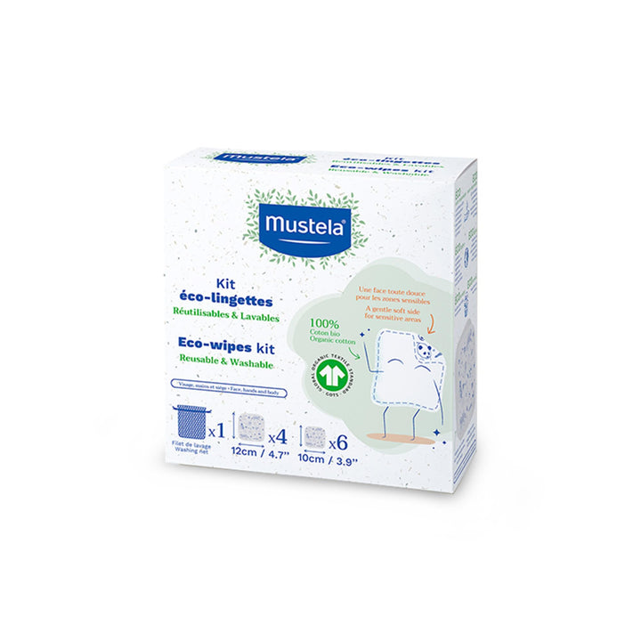 Mustela Wiederverwendbare GOTS-Wickeltücher aus 100% Baumwolle, Körper und Make-up, Baby und ganze F