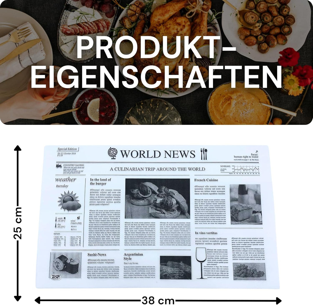 1000 Stück Einschlagpapier aus Pergament-Ersatz weiss 1/8 Bogen 40g/m² Tablett-Unterlage, 1000