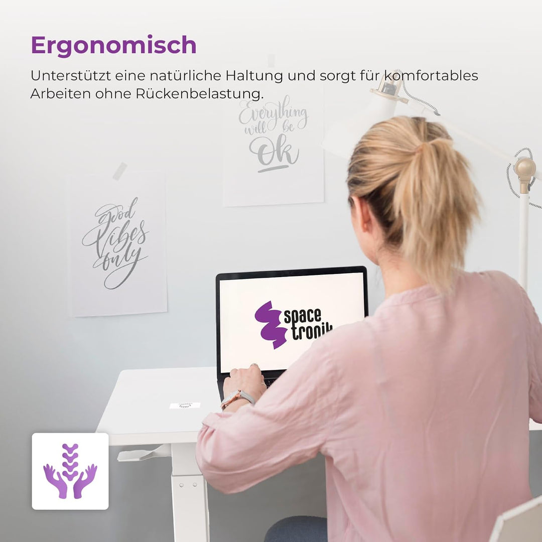 Spacetronik Höhenverstellbarer Beistelltisch mit Rollen, Mobiler Stehpult Höhenverstellbar 66–106 cm