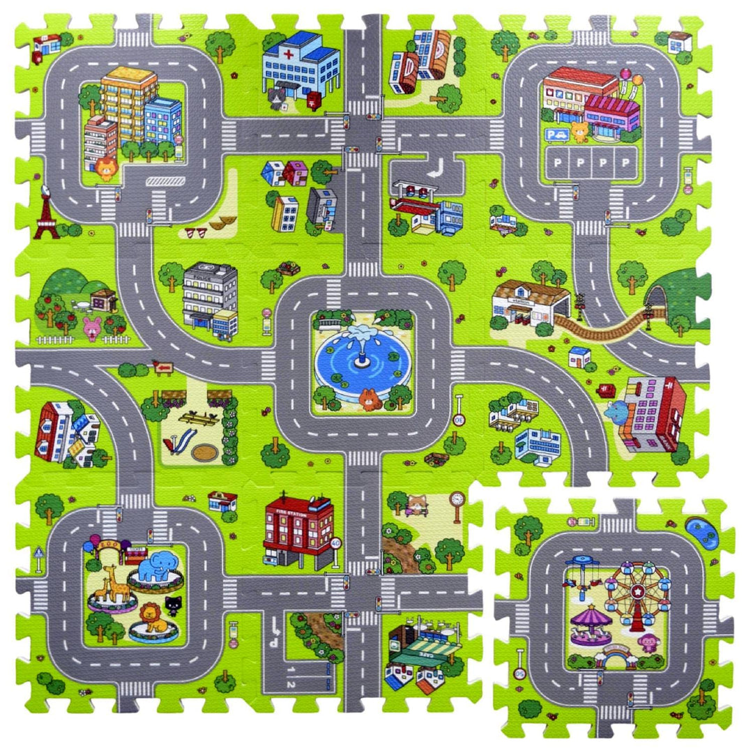9 stücke Baby Eva Schaum Puzzle Matte für Kinder. Rennbahn Spielmatte. 9 Stück. 30 x 30 x 1 cm. je d