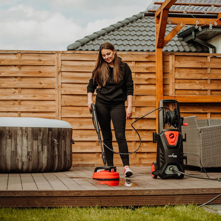 Lehmann Terrassenreinigungsbürste mit integriertem Reinigungsmittelbehälter, Terrasenreiniger Aufsat