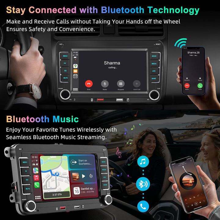 Autoradio mit Bildschirm für VW Golf 5 6 Polo Passat Caddy Touran Tiguan Seat Skoda, 7 Zoll Touchscr