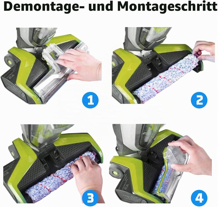 Bürstenrolle Filter Zubehör Kompatibel mit 2 Multiflächen-Bürstenrolle, 2 Ersatz Filter, Milti-surfa
