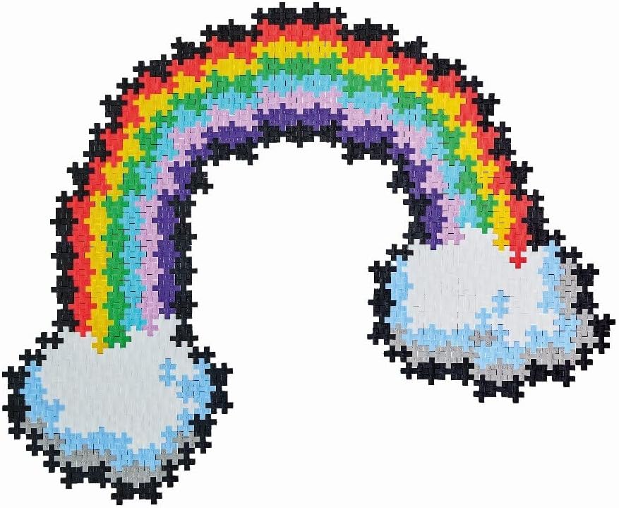 Plus-Plus 300.3913 Geniales Konstruktionsspielzeug, Puzzle Regenbogen, Kreativ-Bausteine, 500 Teile,