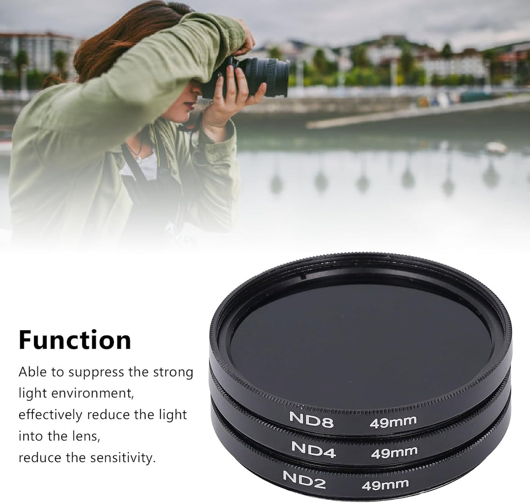 ND-Filterset, mit ND2-Filter, ND4-Filter und ND8-Filter, HD-Mehrschichtbeschichtung, Anti-Überbelich