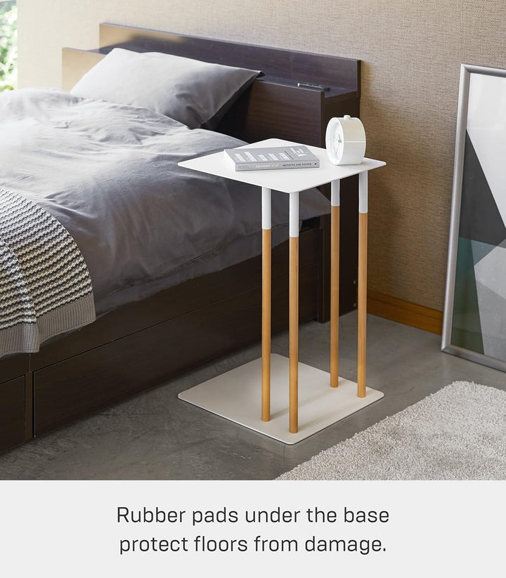 Yamazaki Sliding Sofa c end Table/Coffee Tray/Laptop Desk Beistelltisch, Stahl, Weiss, One Size, Wei