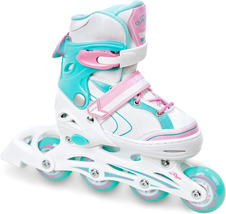 Kinder Inline Skates Inliner Raven Lia verstellbar mit LED Leuchtrad 27-30 (16,5-18,5cm) Raven Lia M