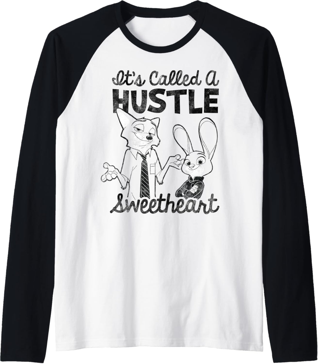 Disney Zootopia Nick & Judy It's Called A Hustle Sweetheart Raglan