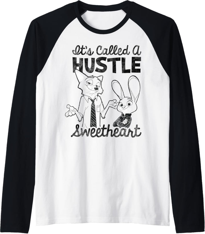 Disney Zootopia Nick & Judy It's Called A Hustle Sweetheart Raglan