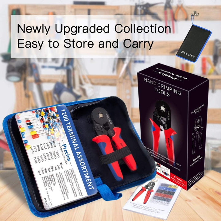 Crimpzangen Aderendhülsen Set, Preciva Aderendhülsenzange mit 1200 stück Aderendhülsen Tool Kit 0,25