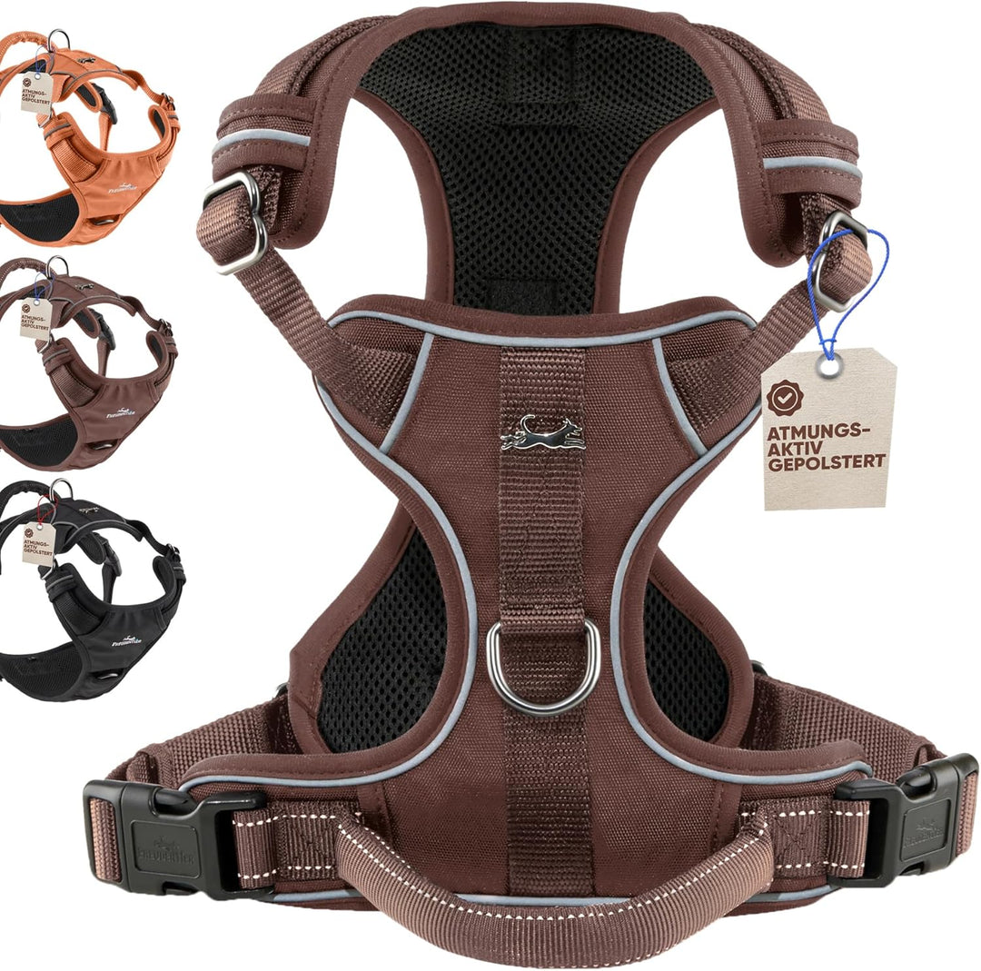 FREUDENTIER Hundegeschirr mit Griff, atmungsaktiv gepolstert - Bombenfester Sitz & maximale Sicherhe