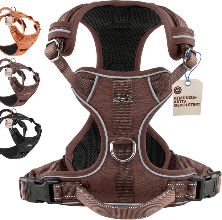 FREUDENTIER Hundegeschirr mit Griff, atmungsaktiv gepolstert - Bombenfester Sitz & maximale Sicherhe