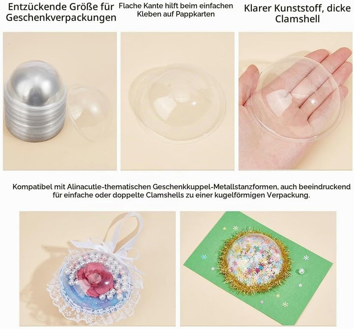 OLYCRAFT 80 Stück 8 cm Halbkugel Durchsichtige Bonbonkuppel PVC-Halbkugelkuppeln Bonbonhalter Shaker
