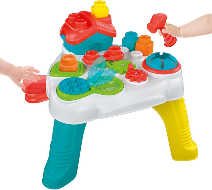Clementoni Soft Clemmy Sensorischer Tisch - Mit weichen Bausteinen & Spielzeug für Babys & Kleinkind