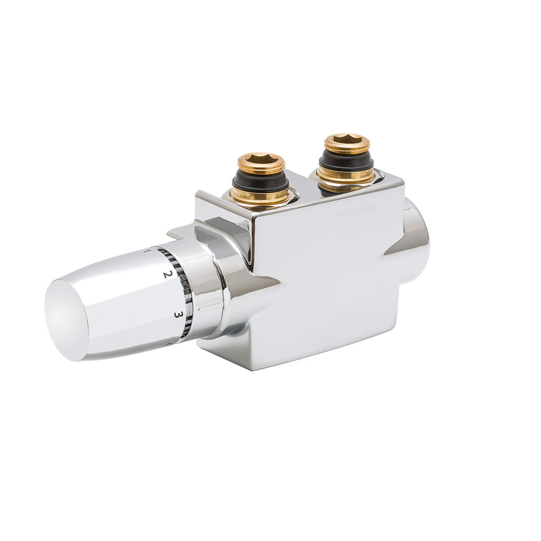 Schulte EP3765002 Mittenachlussgarnitur mit Blende Thermostat-Set, Verchromt, Verchromt